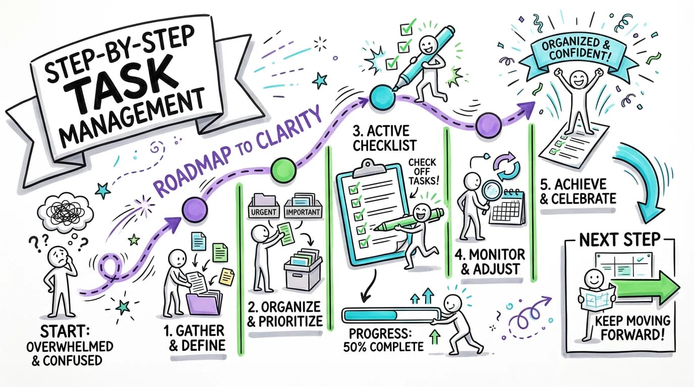 Step-by-step task management