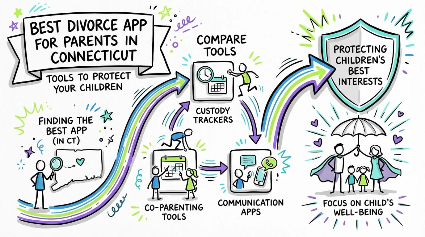 Visual overview showing the key steps and concepts for Best Divorce App for Parents in Connecticut: Tools to Protect Your Children in Connecticut