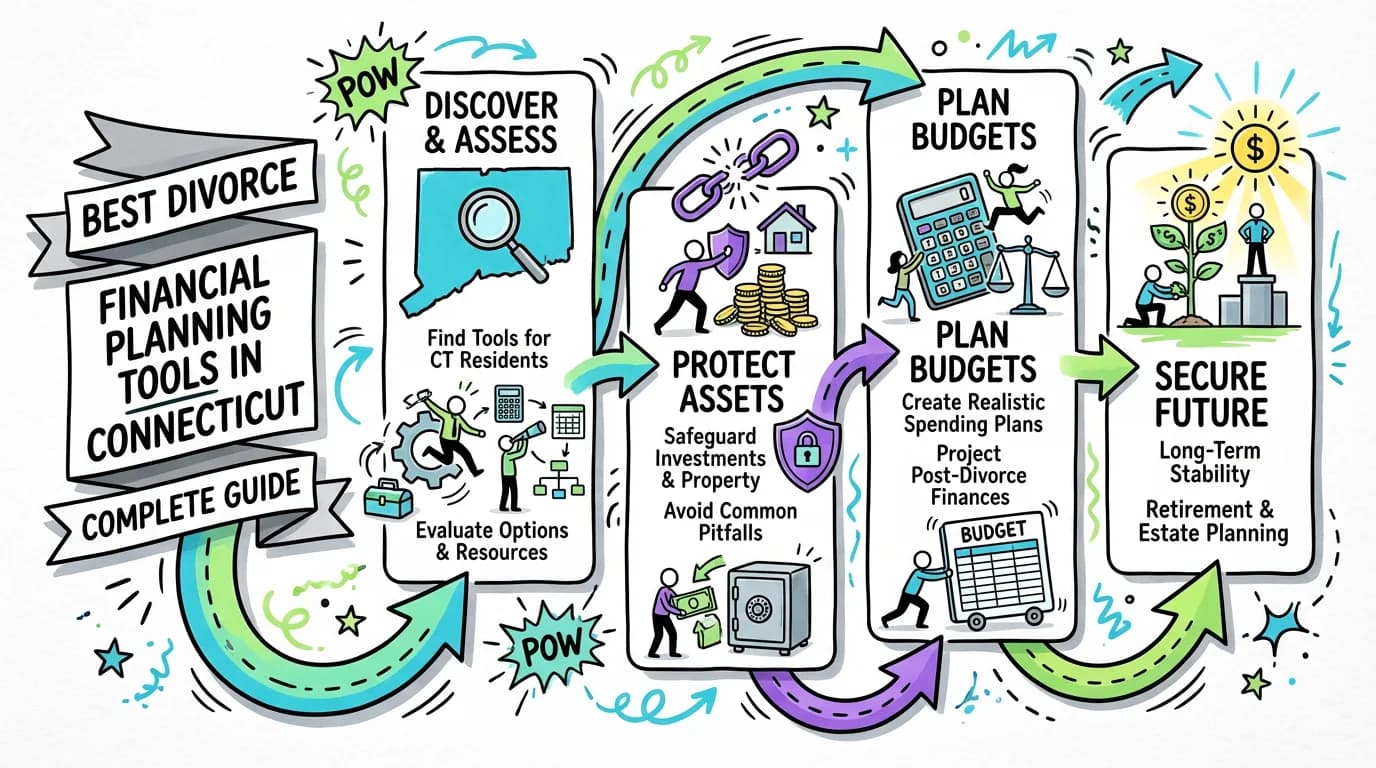 Visual overview showing the key steps and concepts for Best Divorce Financial Planning Tools in Connecticut | Complete Guide in Connecticut