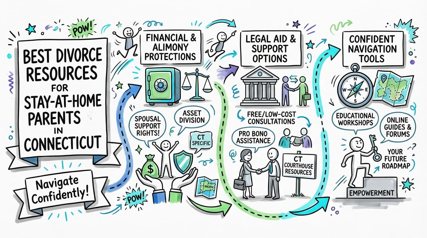 Visual overview showing the key steps and concepts for Best Divorce Resources for Stay-at-Home Parents in Connecticut in Connecticut