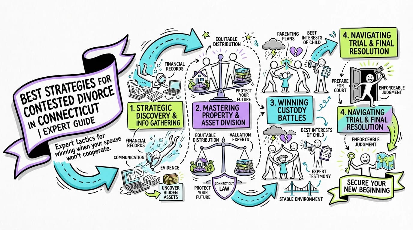 Visual overview showing the key steps and concepts for Best Strategies for Contested Divorce in Connecticut | Expert Guide in Connecticut