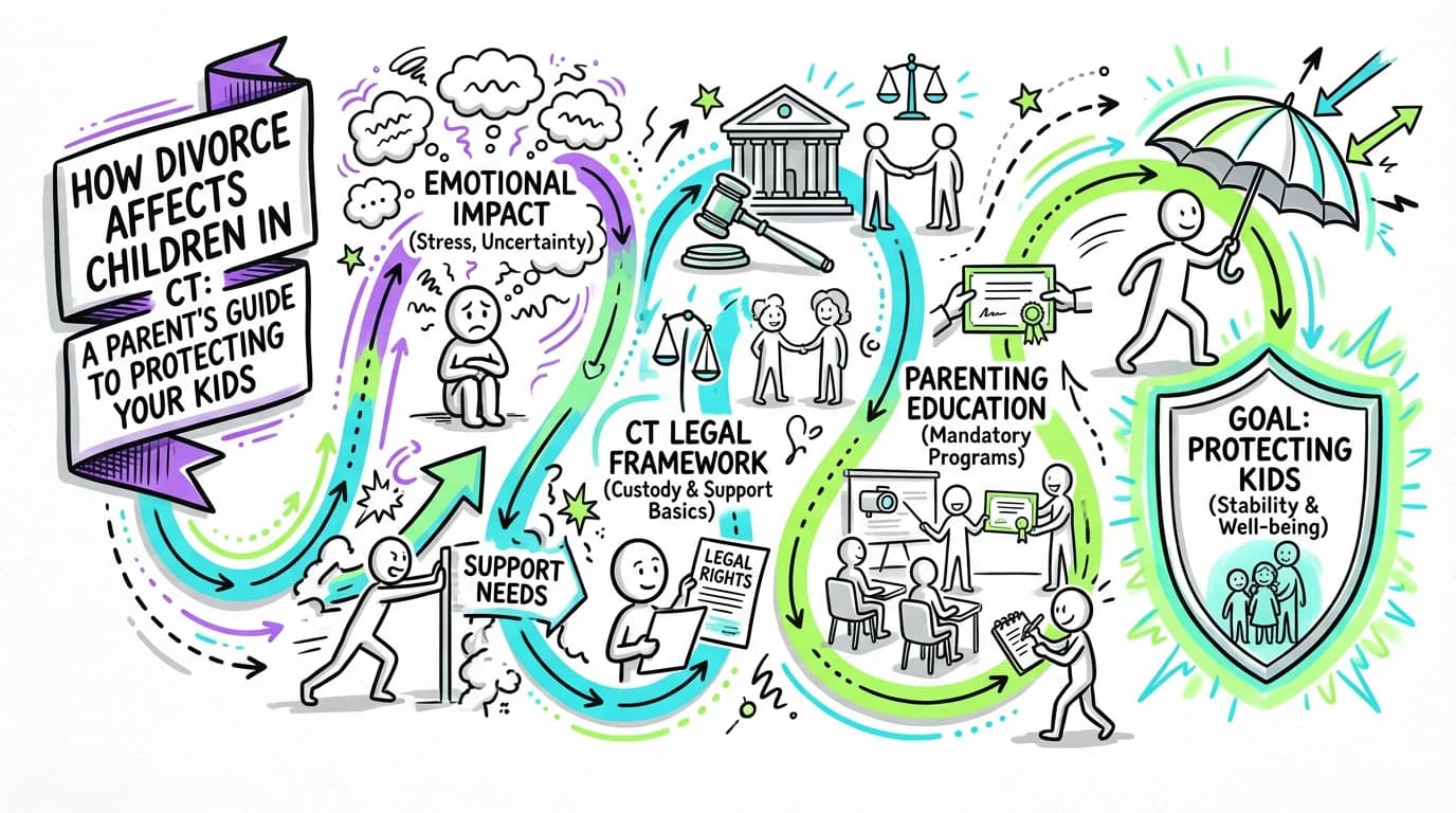 Visual overview showing the key steps and concepts for How Divorce Affects Children in Connecticut: A Parent's Guide to Protecting Your Kids in Connecticut